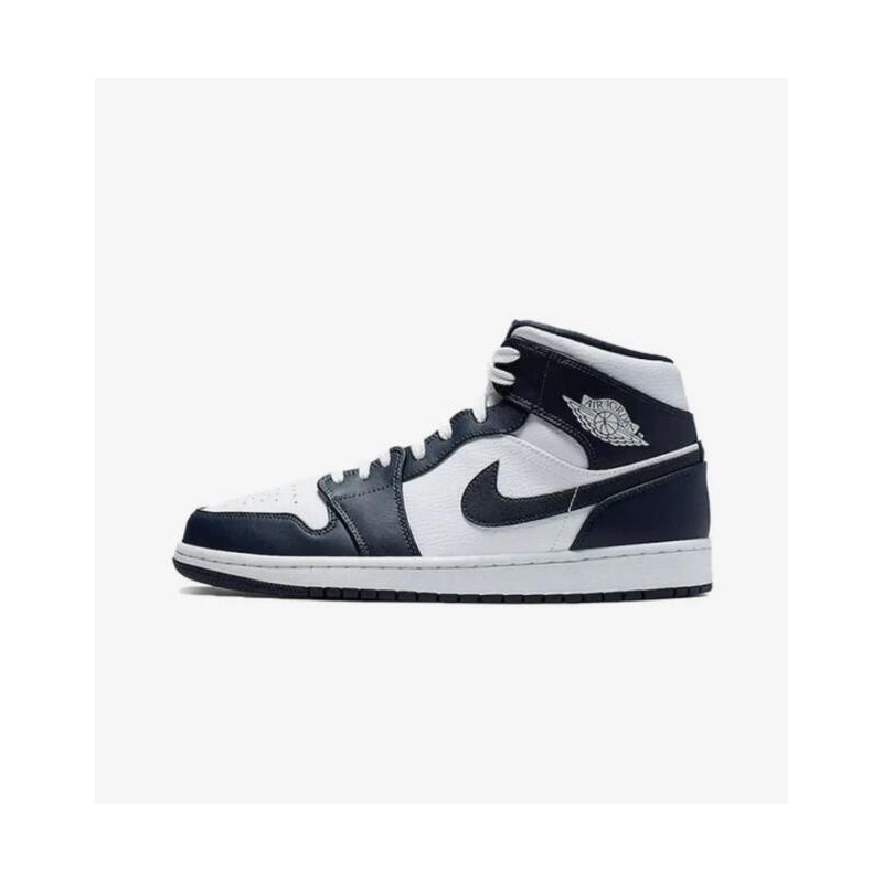 AIR JORDAN 1 MID BLANC OR MÉTALLIQUE OBSIDIENNE