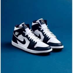 AIR JORDAN 1 MID BLANC OR MÉTALLIQUE OBSIDIENNE