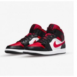 AIR JORDAN 1 MID BLANC NOIR ROUGE